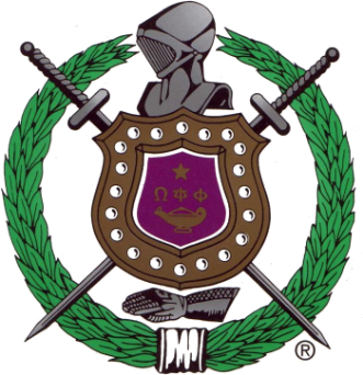 A smaller version of the Omega Psi Phi Crest
